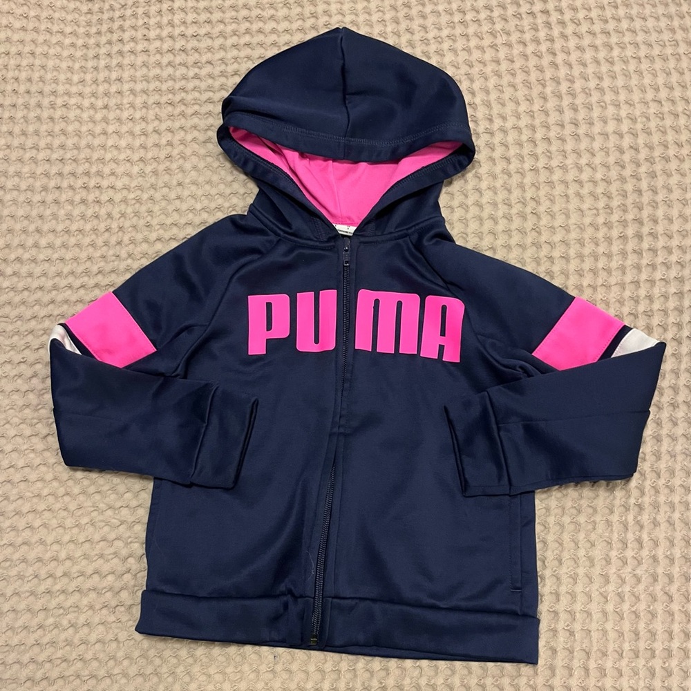 5 for $20 Puma Navy & Hot Pink Girls' Hooded Zip-Up Sweatshirt